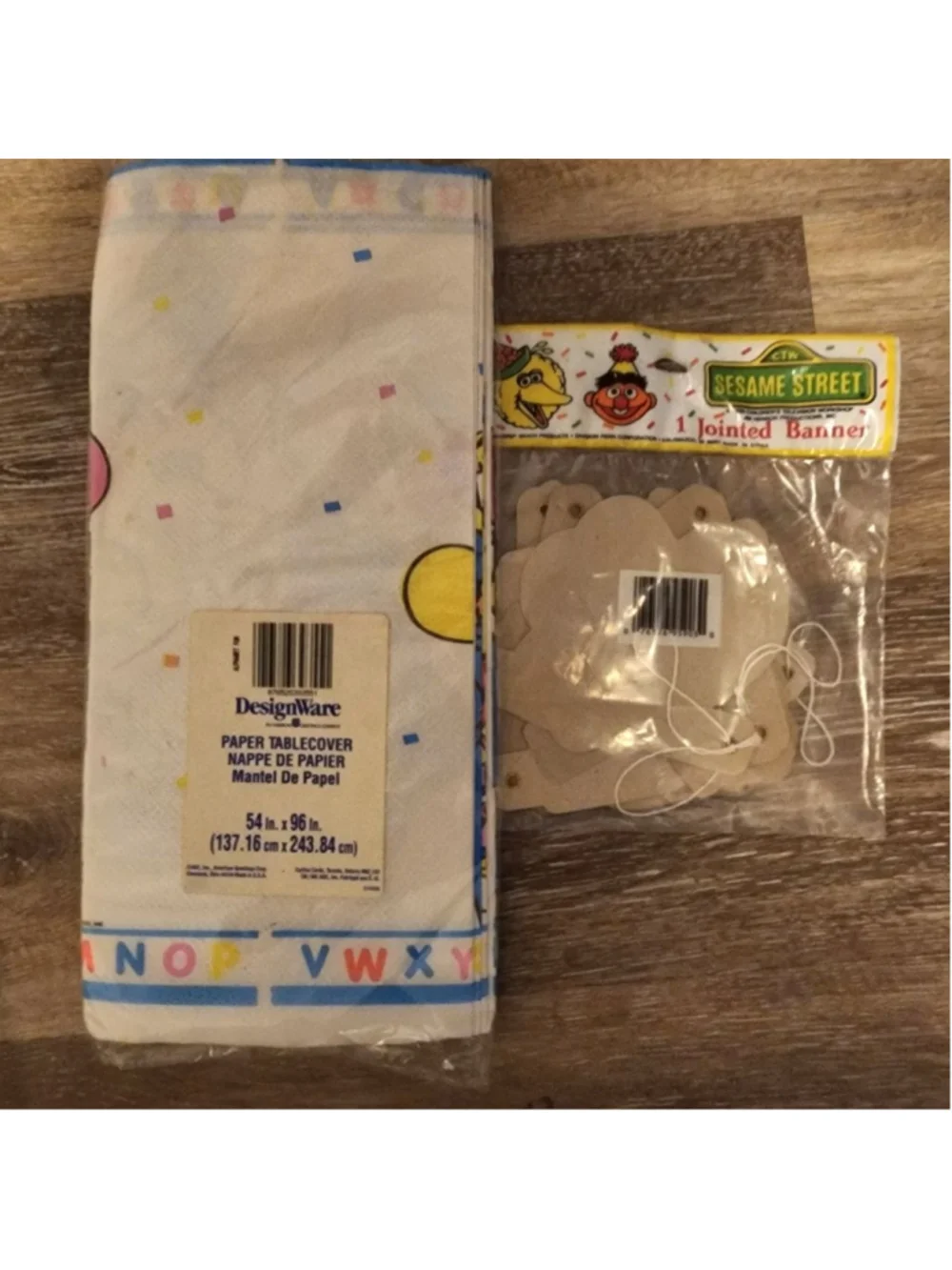 Vintage Sesame Street Birthday Table Cloth and Banner